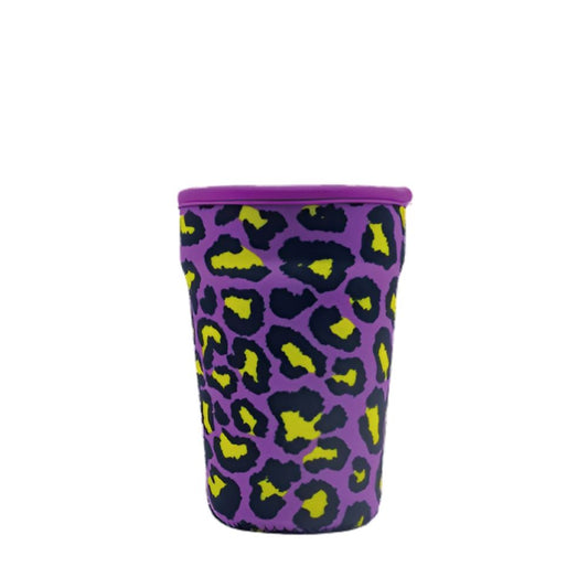 Cup Holder, Yellow Purple Leopard Print Pattern