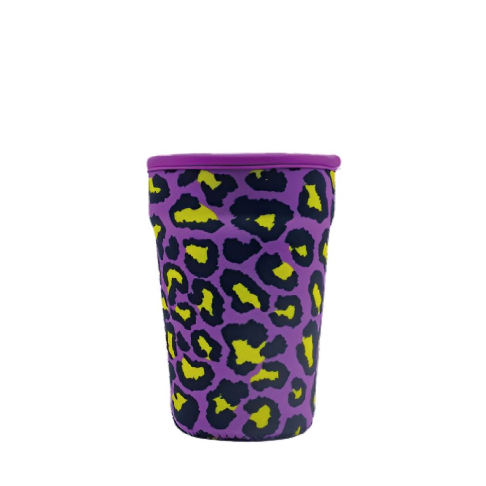 Cup Holder, Yellow Purple Leopard Print Pattern