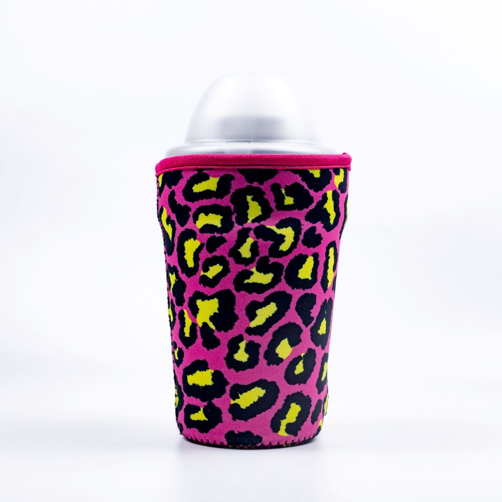 Cup Holder, Rose Red Leopard Print Pattern