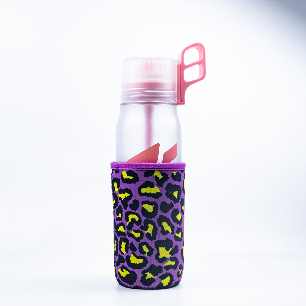 Cup Holder, Yellow Purple Leopard Print Pattern