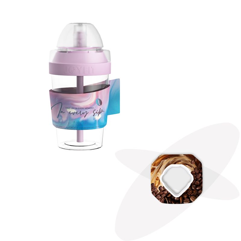 Bundle, 1pc 400mL Shaker Cup, 1pc Strong Taste Coffee Pod, Art Pink